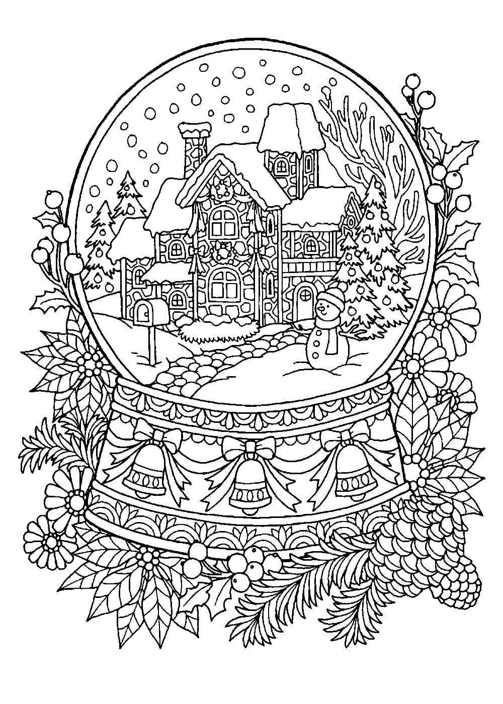 Новогодние раскраски для взрослых