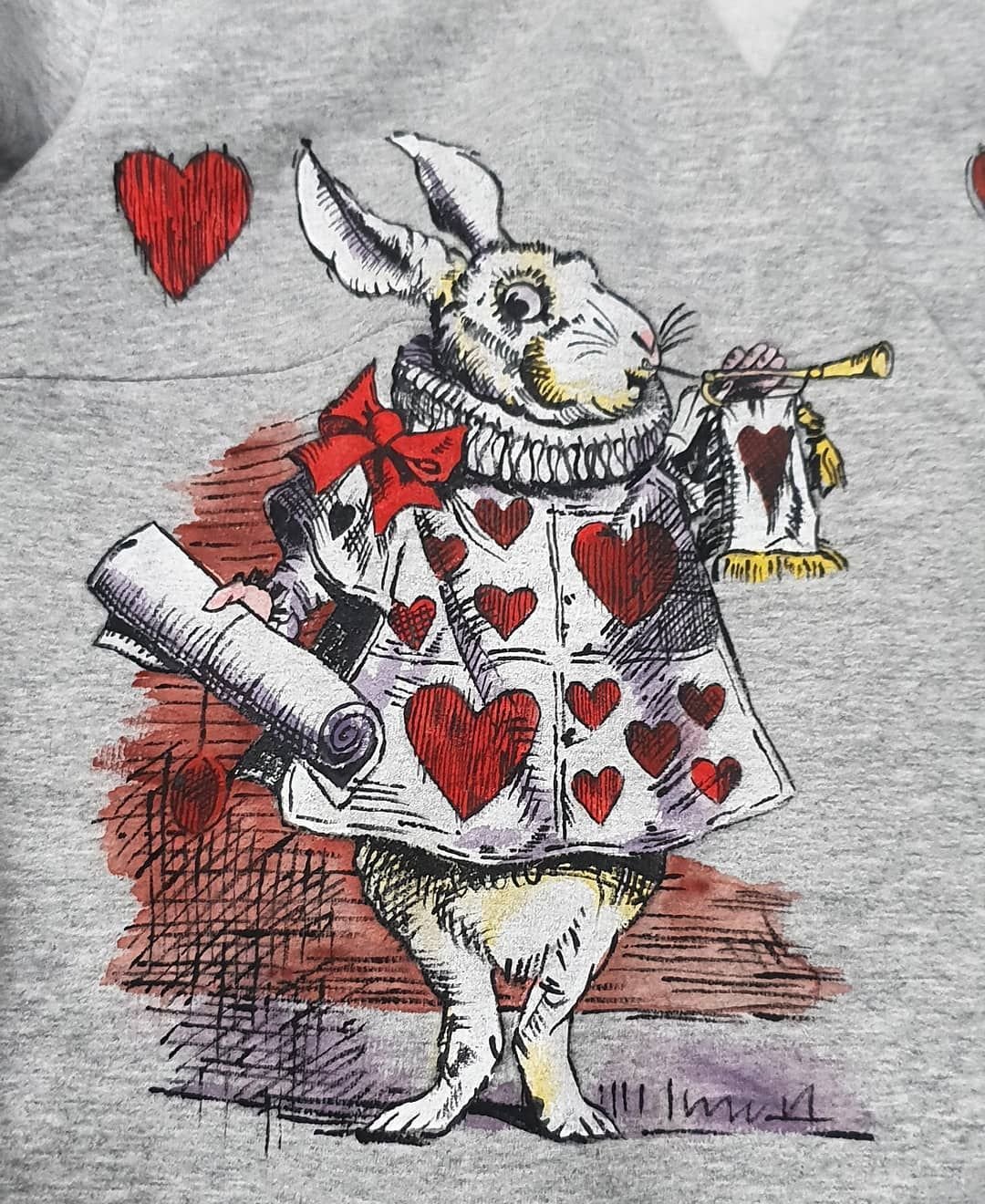 Кролик с часами из Алисы вышивка