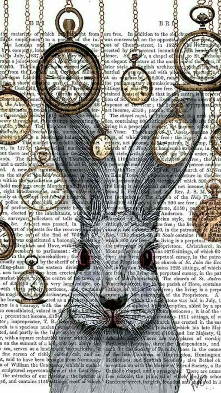 Кролик с часами иллюстрация