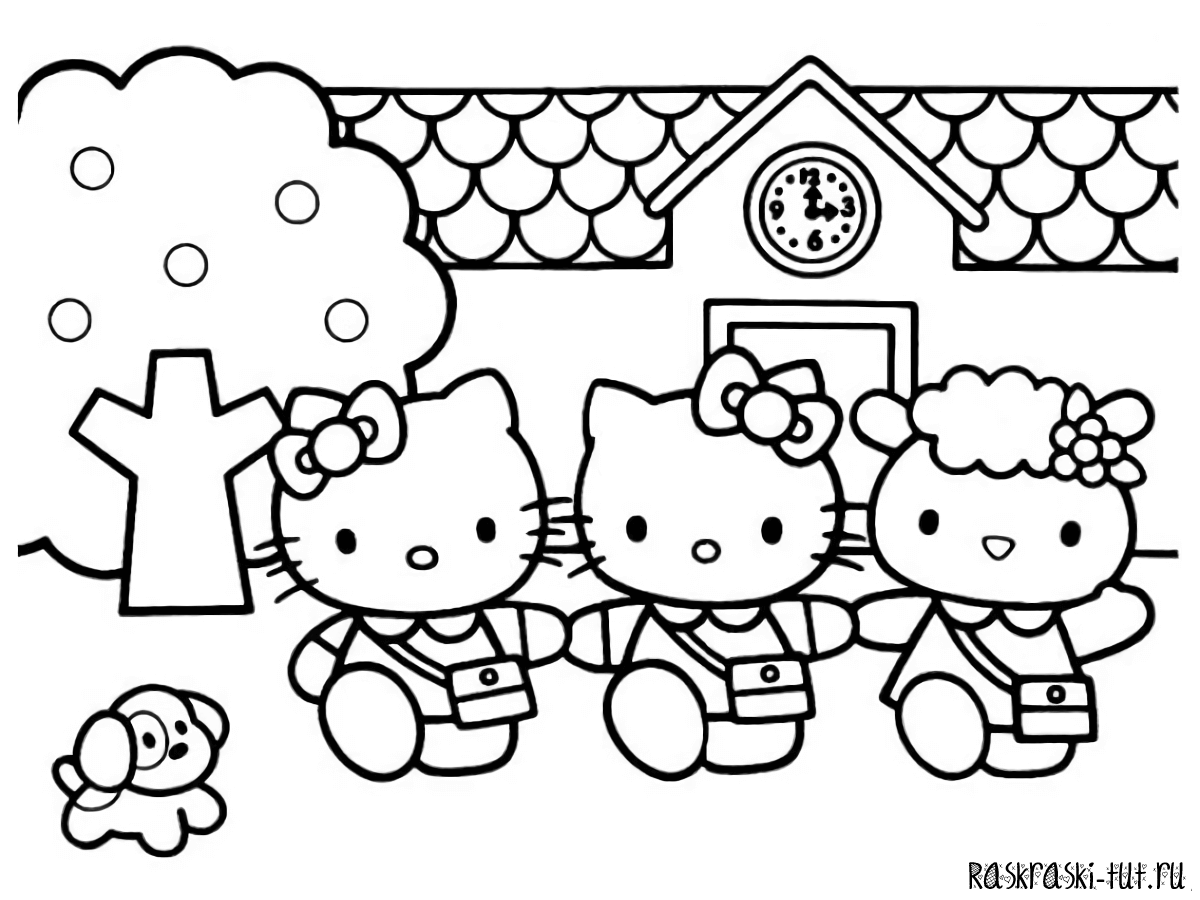 Хеллоу Китти раскраска для малышей