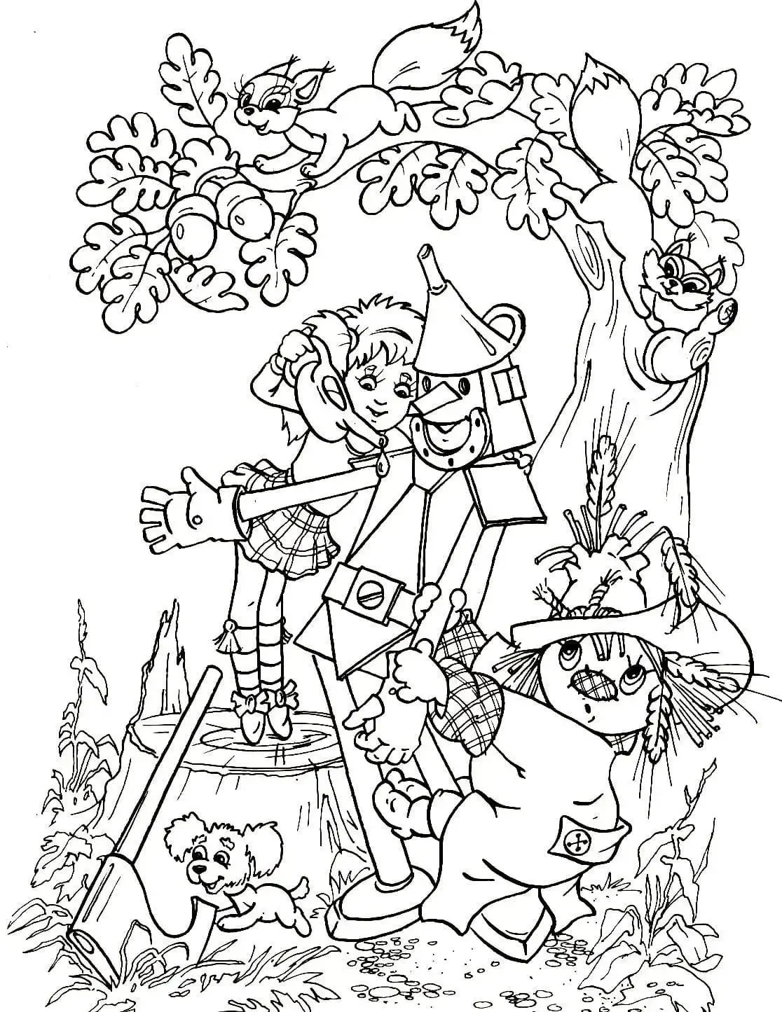 Железный дровосек изумрудного города раскраска