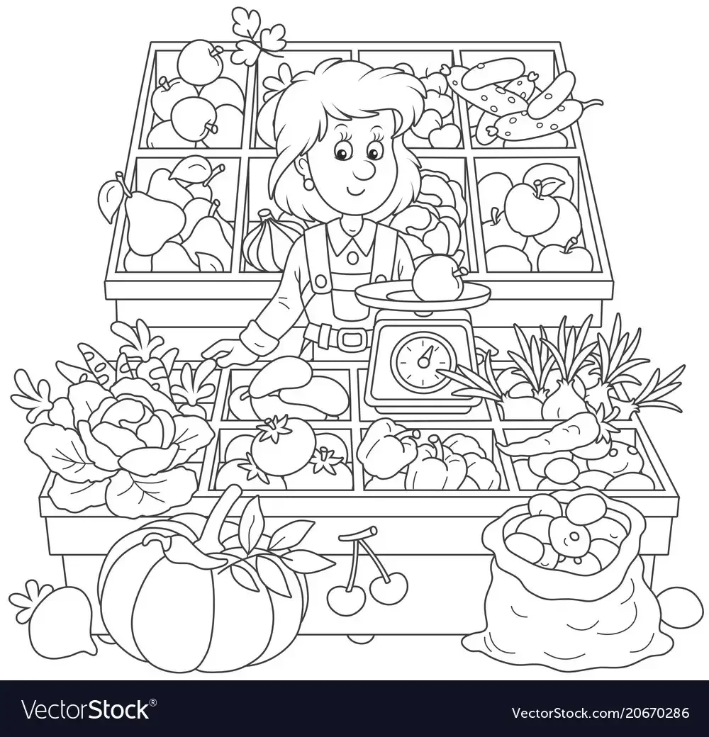 Раскраска сбор урожая