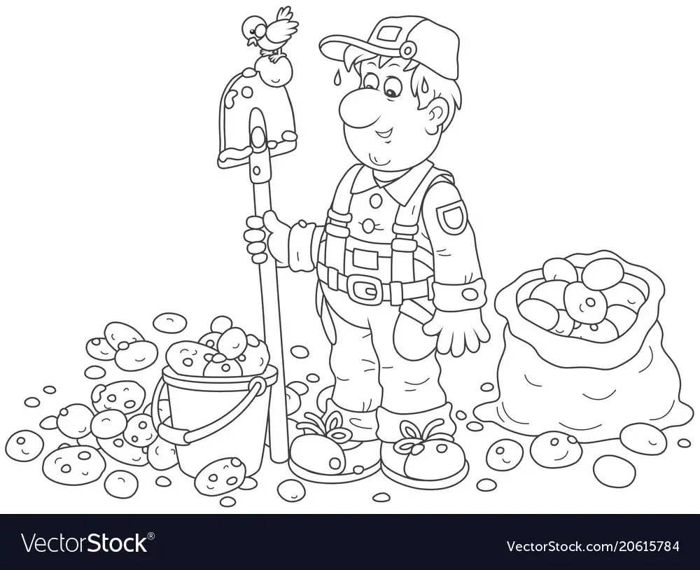 Фермер раскраска для малышей