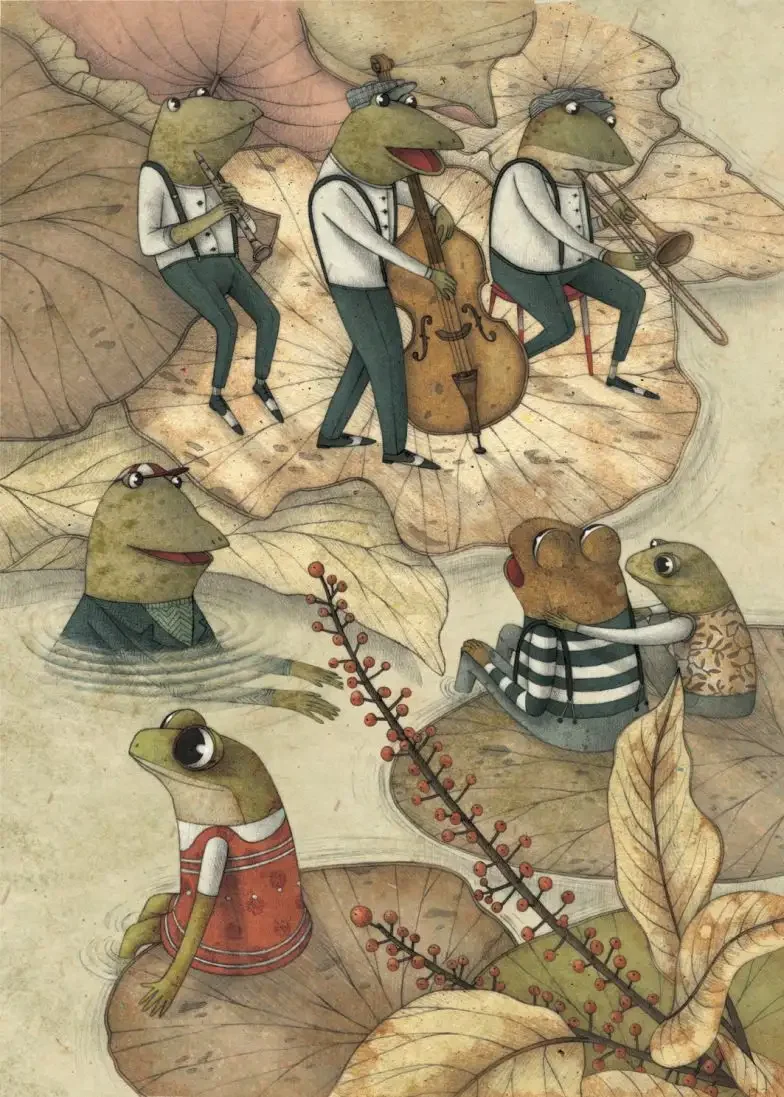 Лягушка рисунок иллюстратор