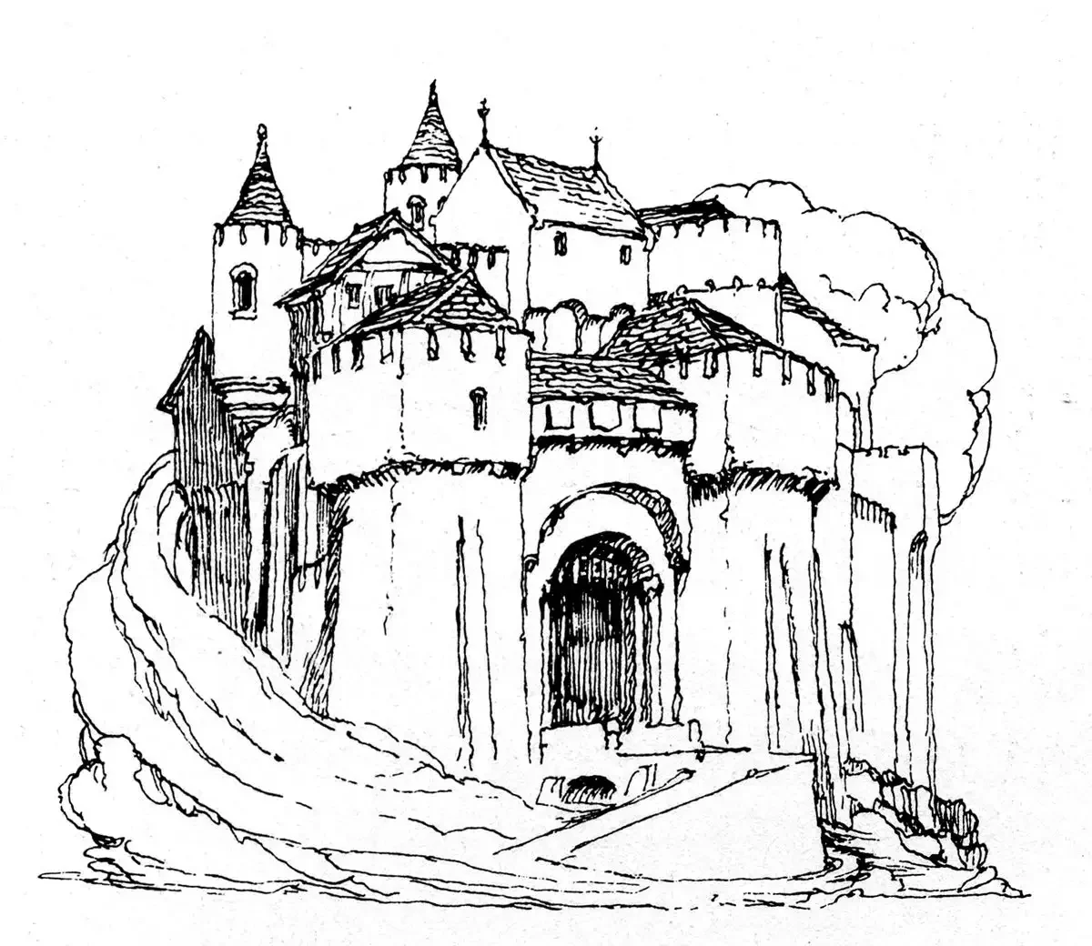 Замок рисовать
