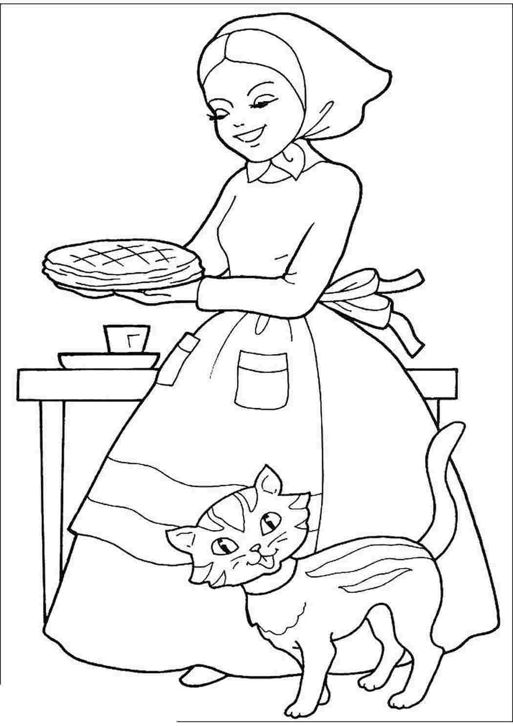 Домохозяйка раскраска