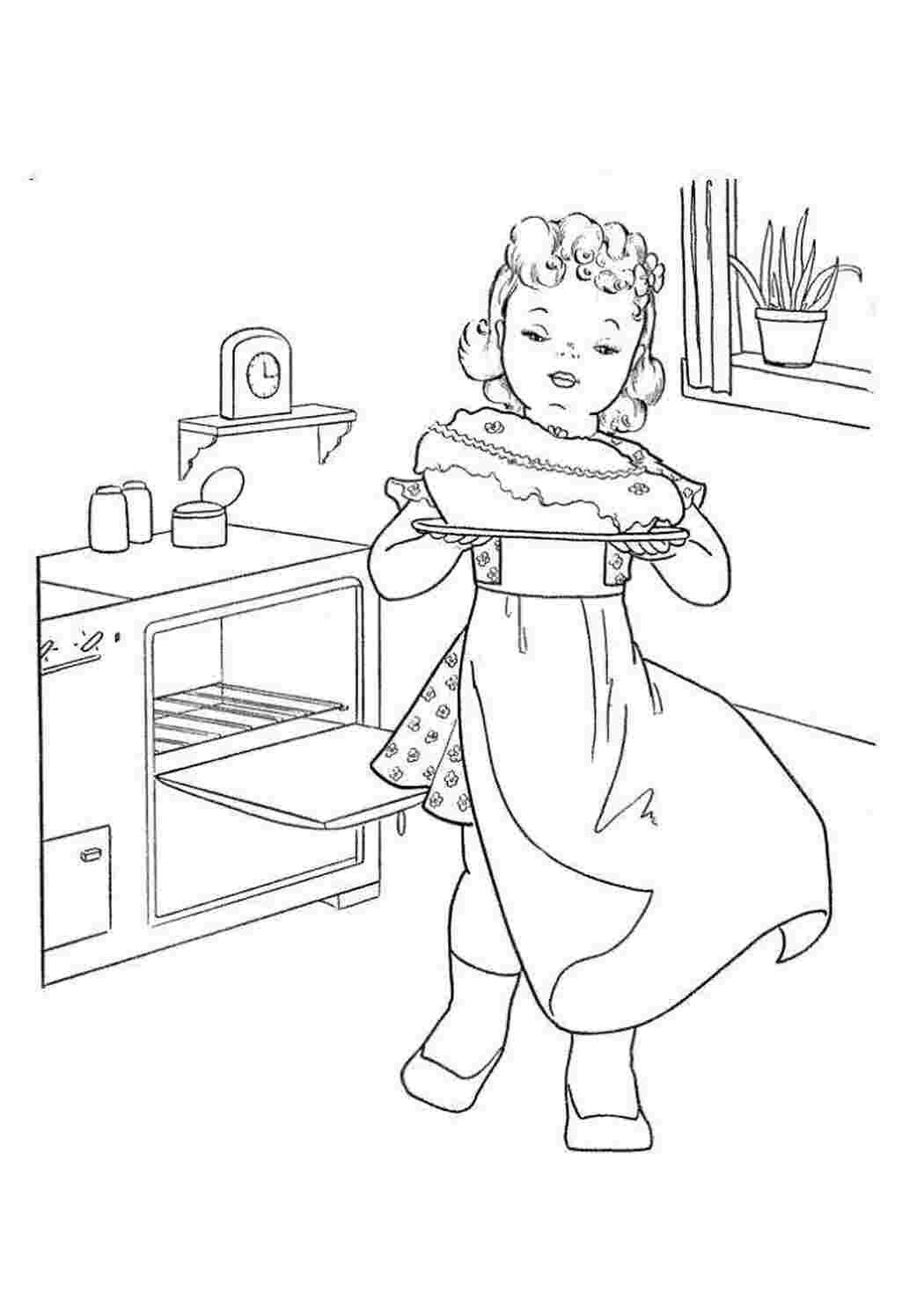 Раскраска бабушка