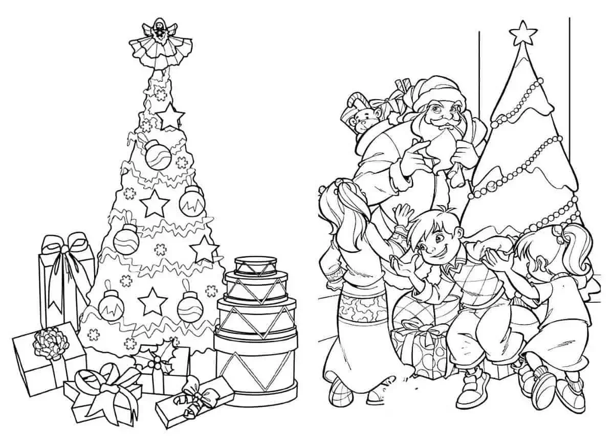 Раскраска новогодний праздник