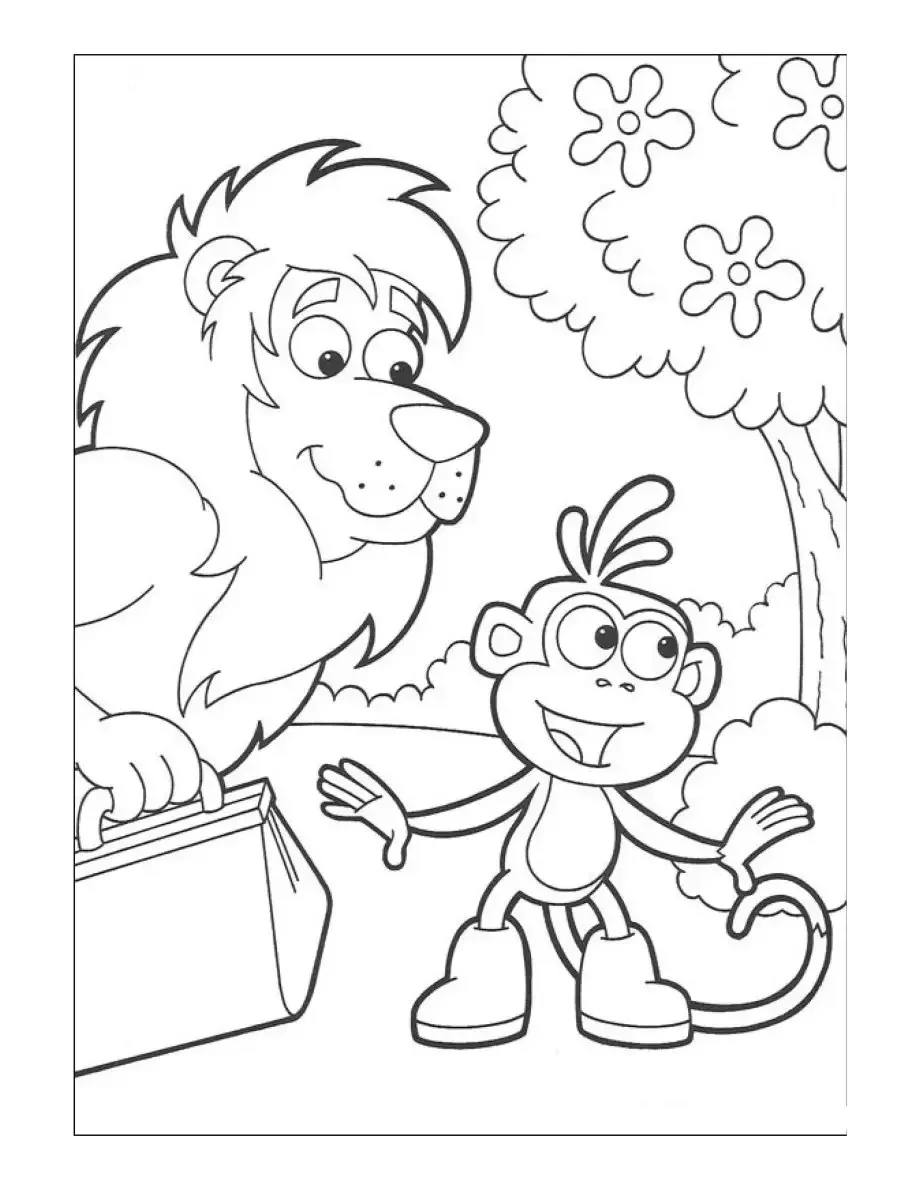 Обезьяна раскраска