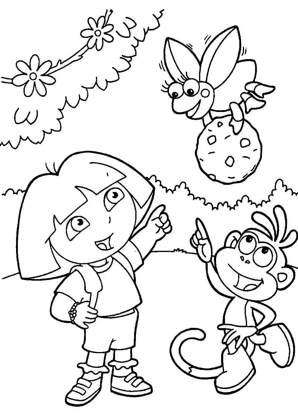 Раскраска Даша путешественница и ее друзья