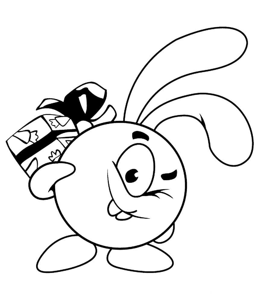 Смешарики раскраска для детей Нюша