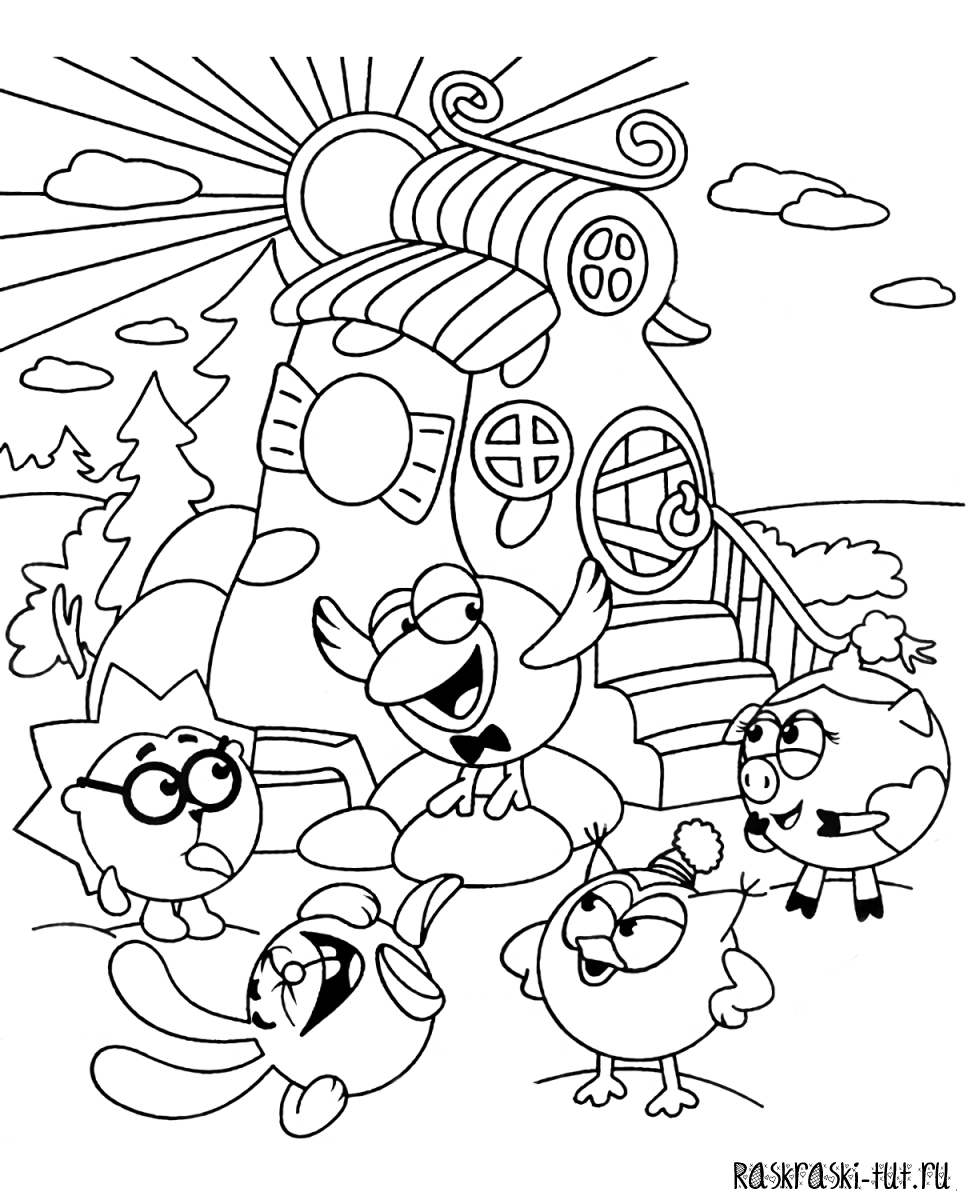 Смешарики пин код разукрашки