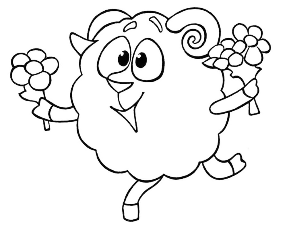 Смешарики раскраска Тигриция