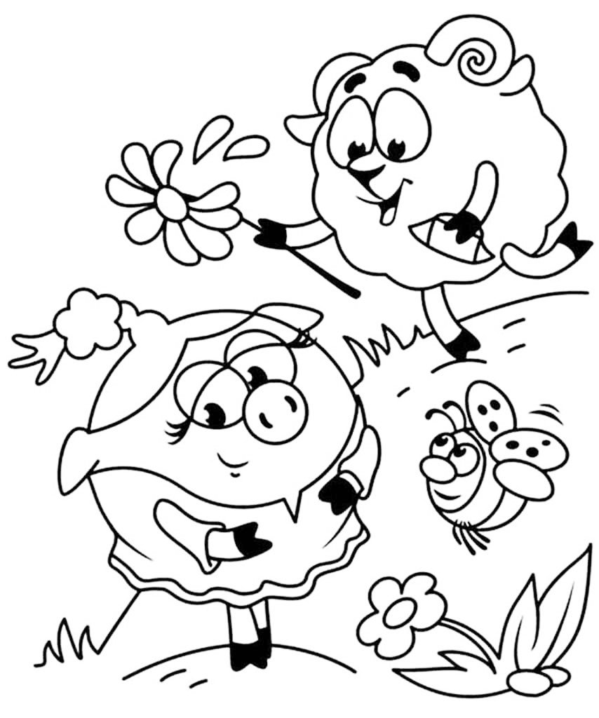 Смешарики умная раскраска изучаем эмоции