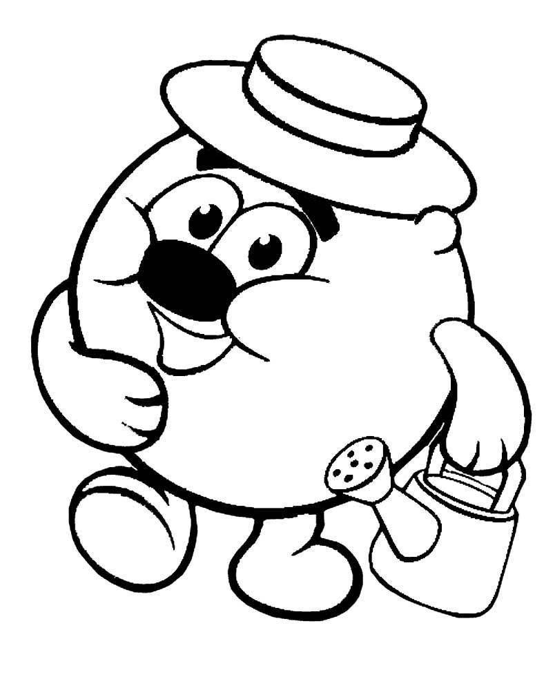Смешарики раскраска для детей