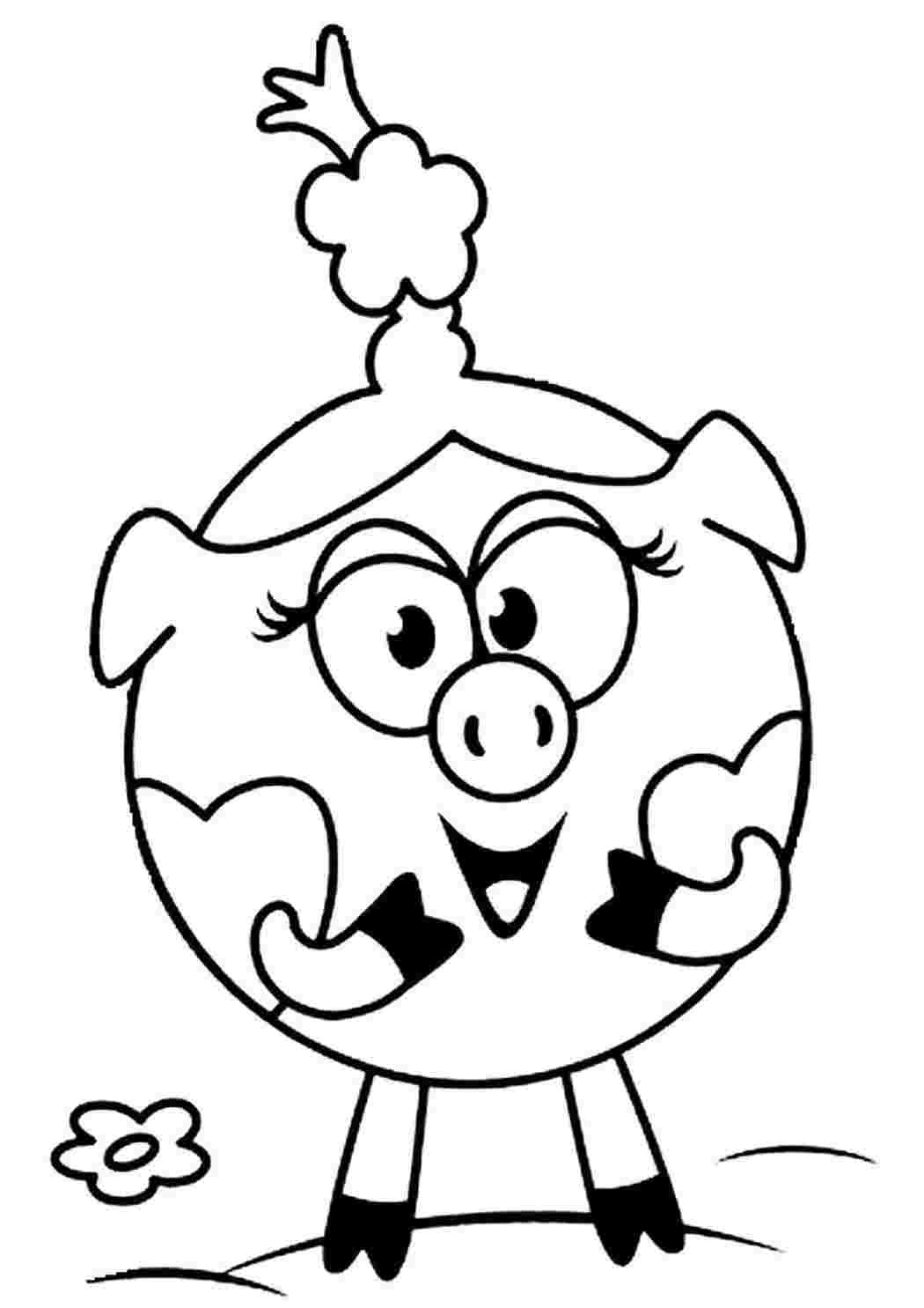 Смешарики раскраска для детей Бараш