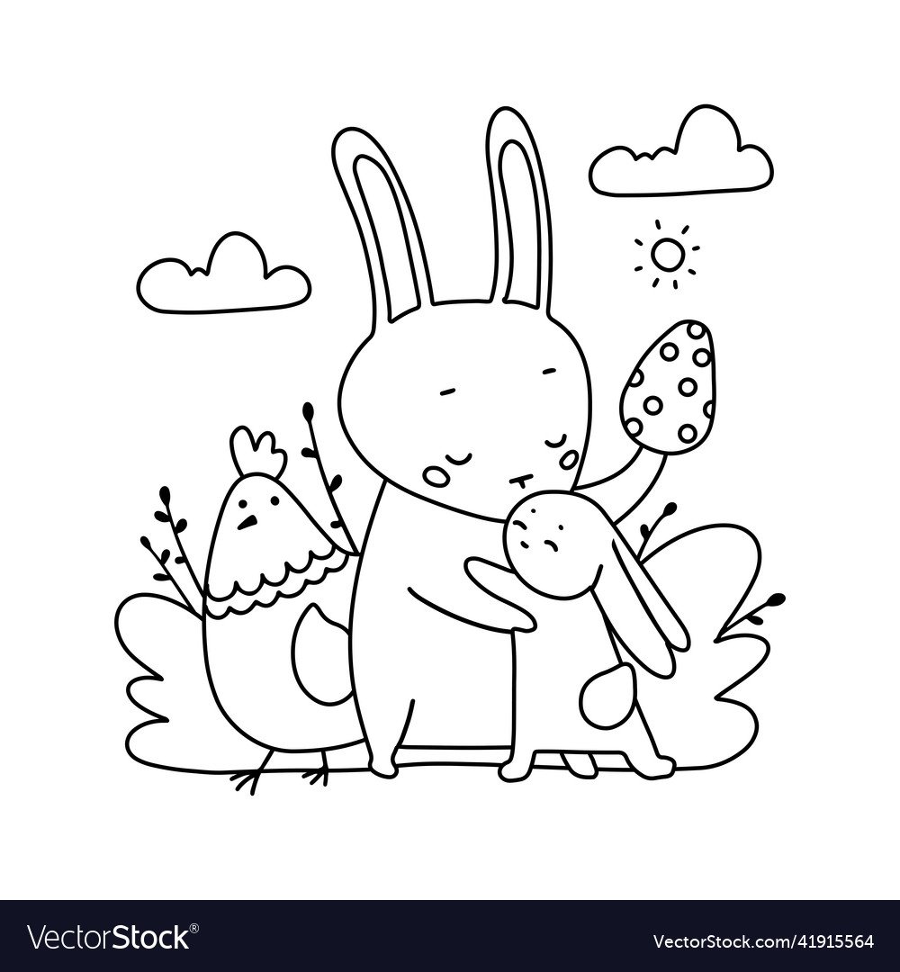 Раскраска зайчик