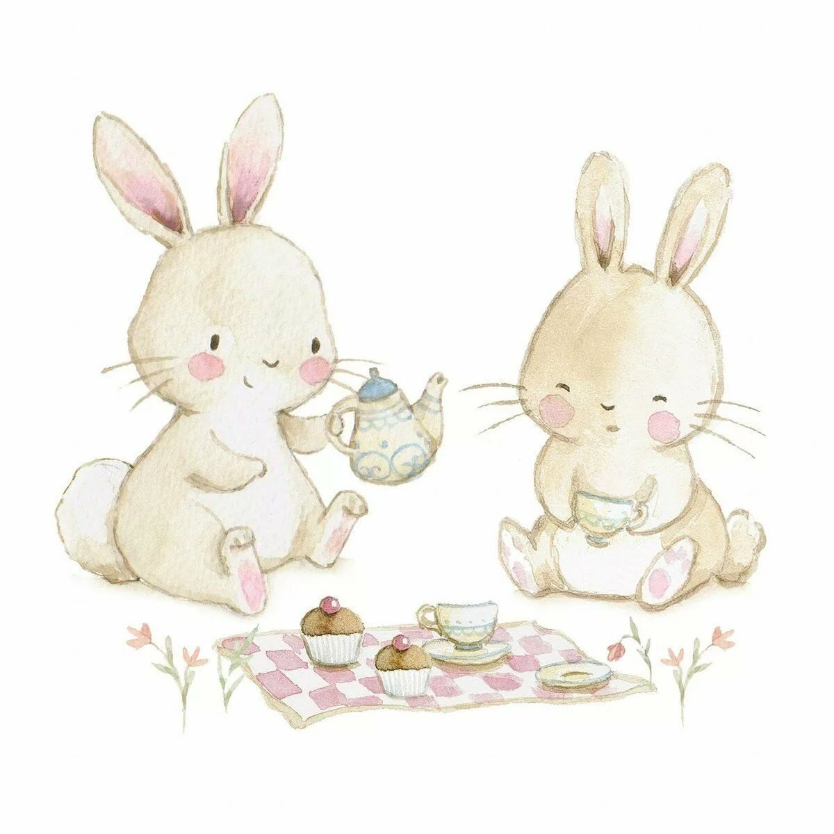 Раскраска крольчонок