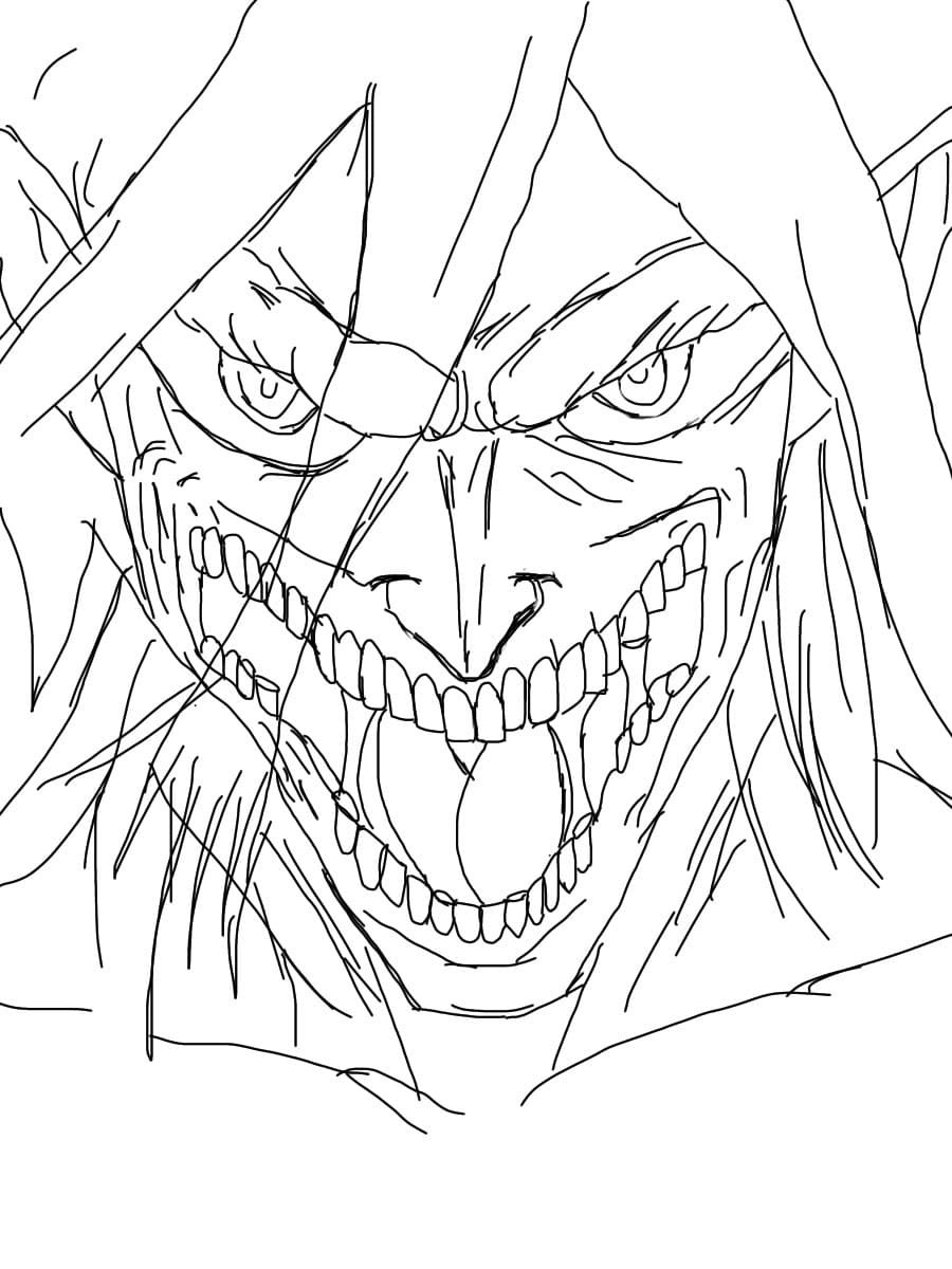 Эрен Титан раскраска