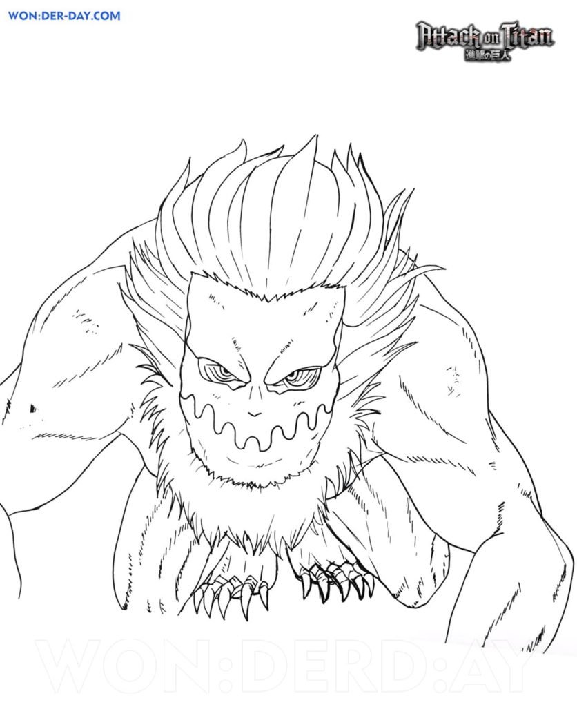 Атака титанов раскраска Титаны зубастый