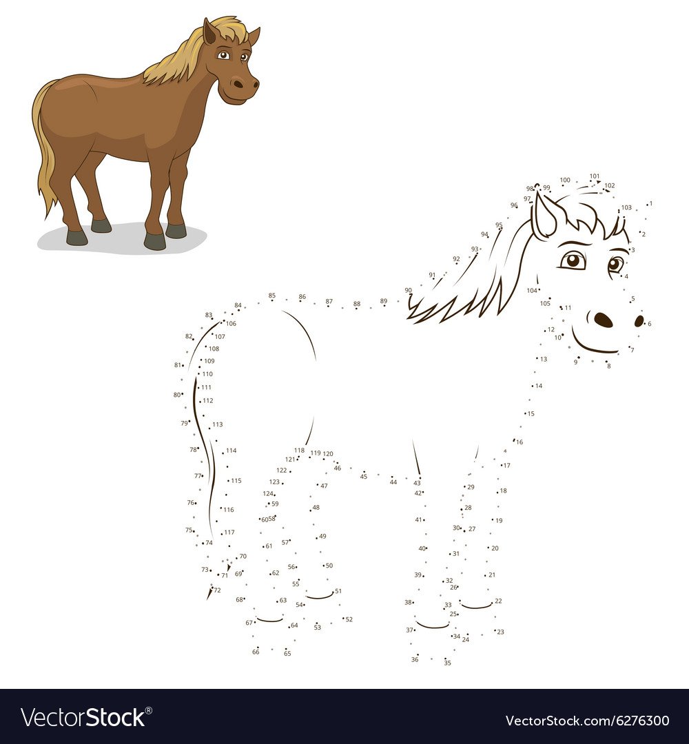 Рисование лошадки по точкам