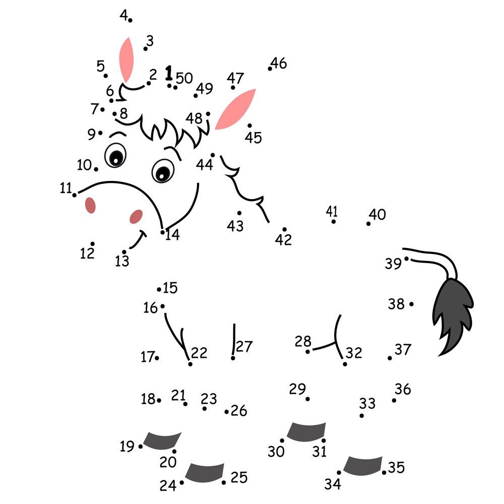Соедини по цифрам домашние животные