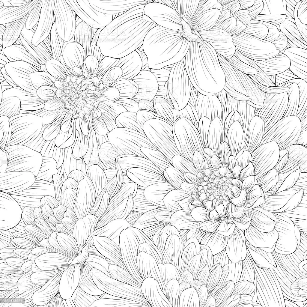 Цветочный узор для раскрашивания