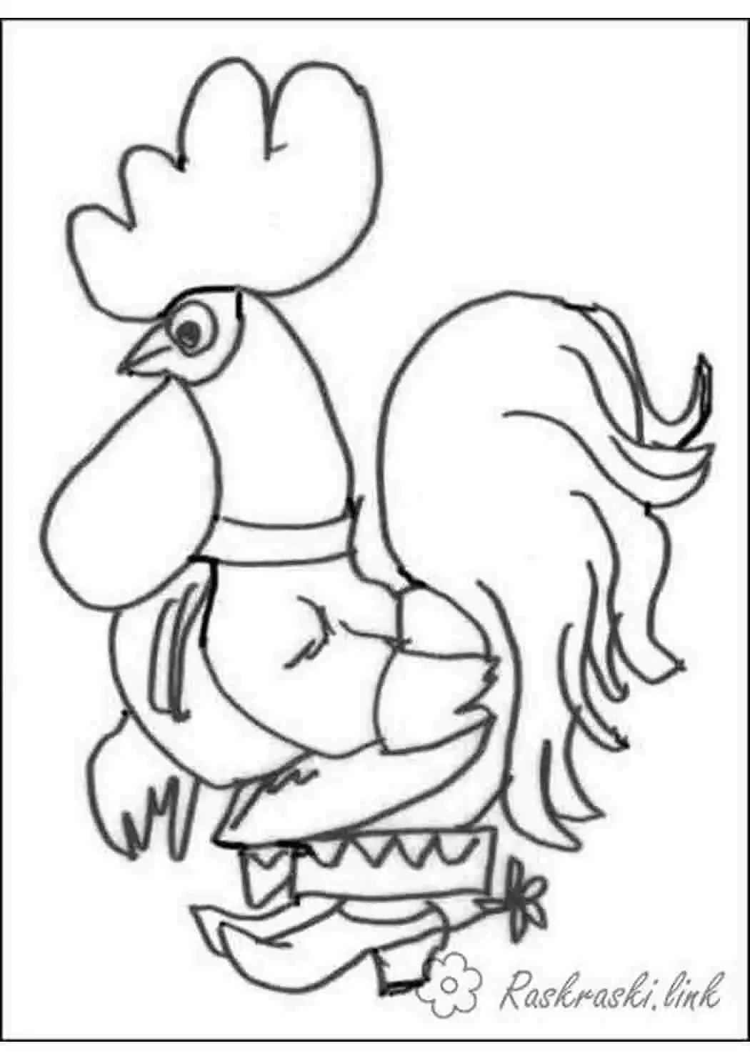 Раскраска курица с цыплятами