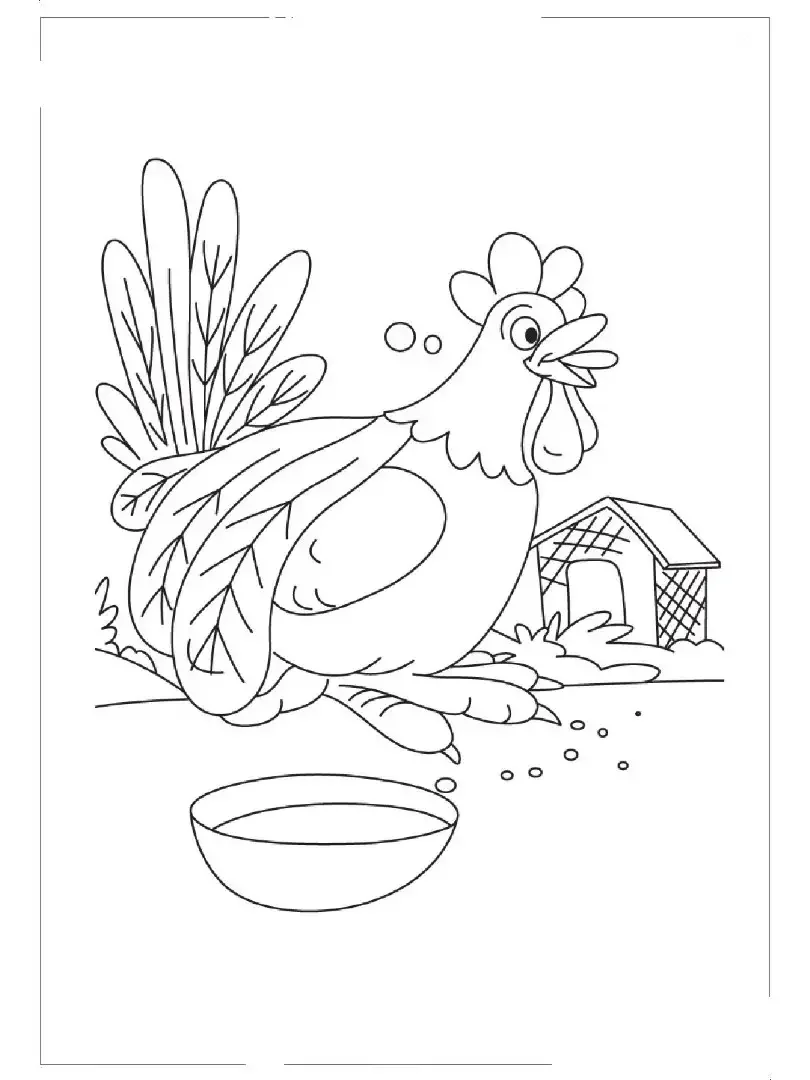 Петушок и бобовое зернышко раскраска для детей