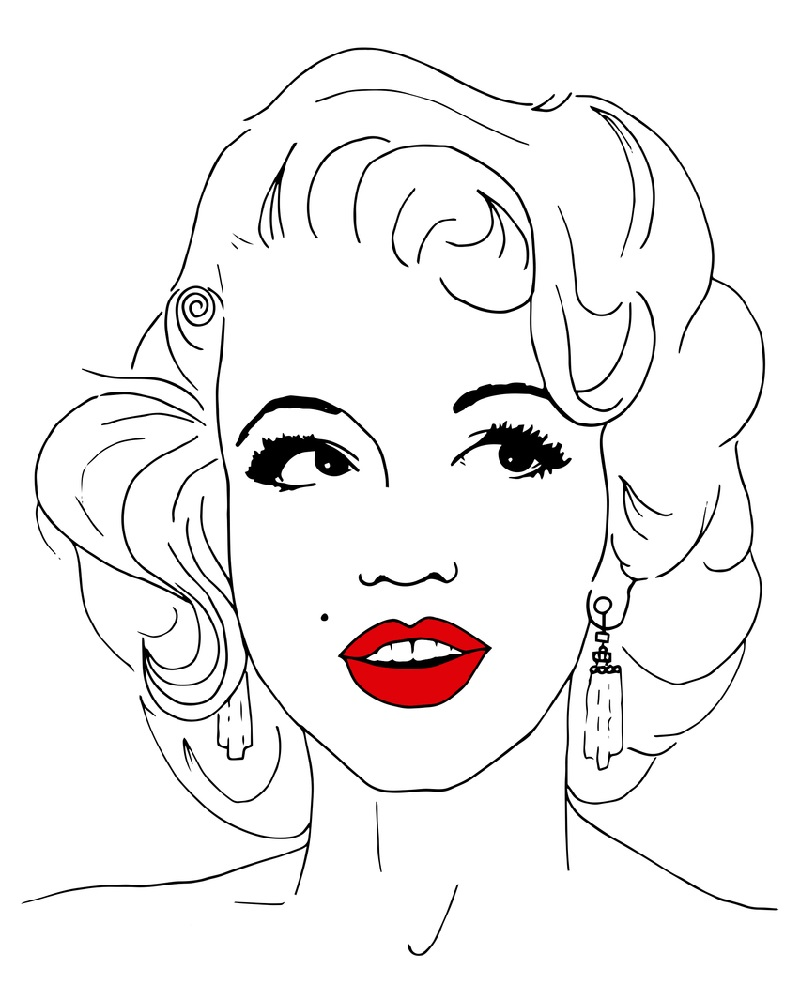 Мэрилин Монро рисунок карандашом