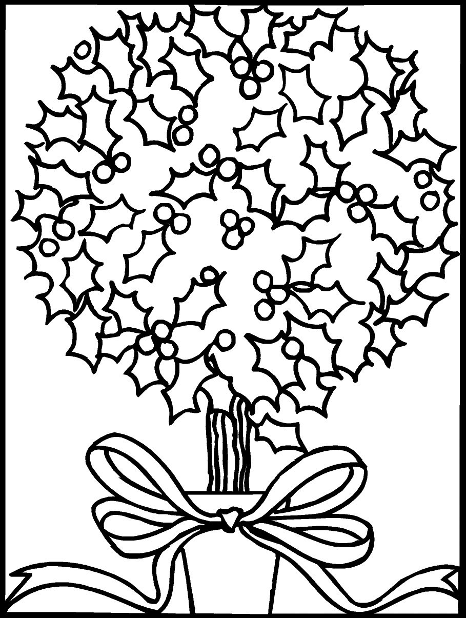 Ветка сливы для раскрашивания для детей