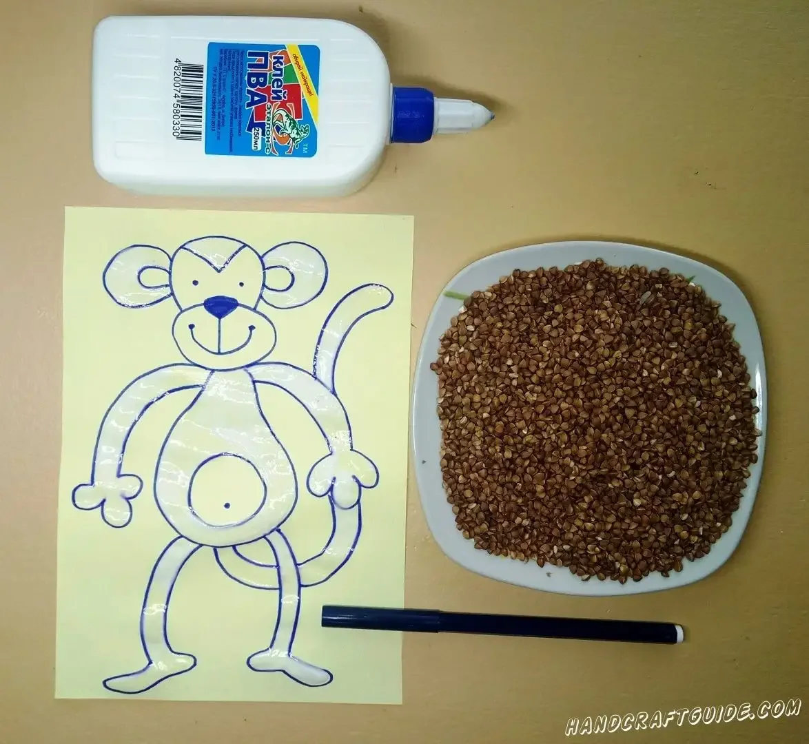 Технология 2 класс поделка из гречки и манки