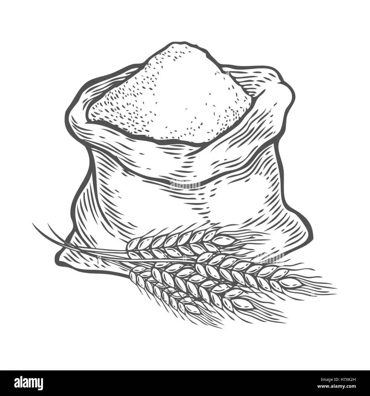 Раскраска мешок муки для детей