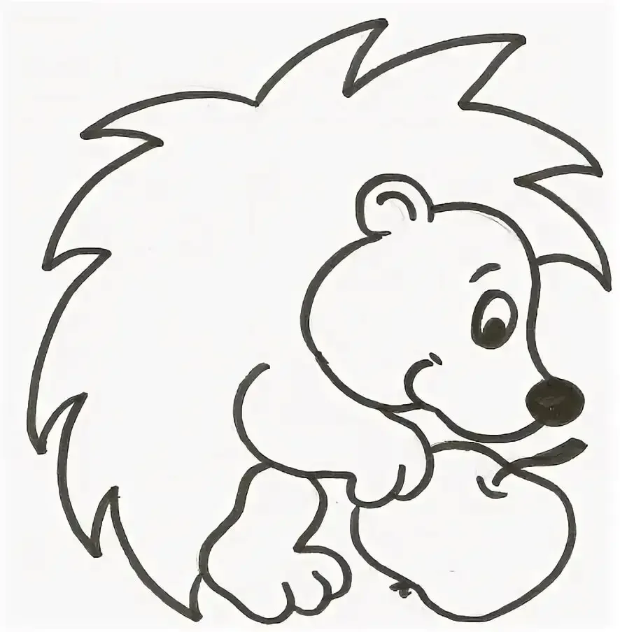 Ежик трафарет для аппликации