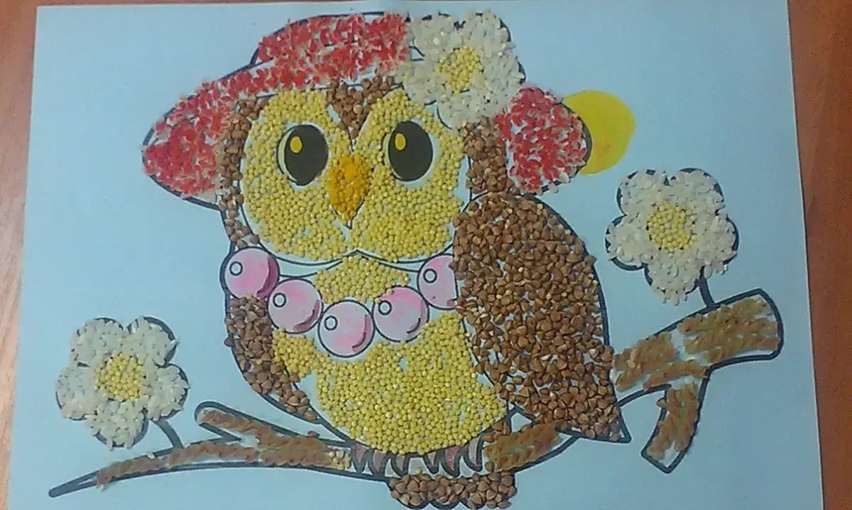 Аппликация из круп