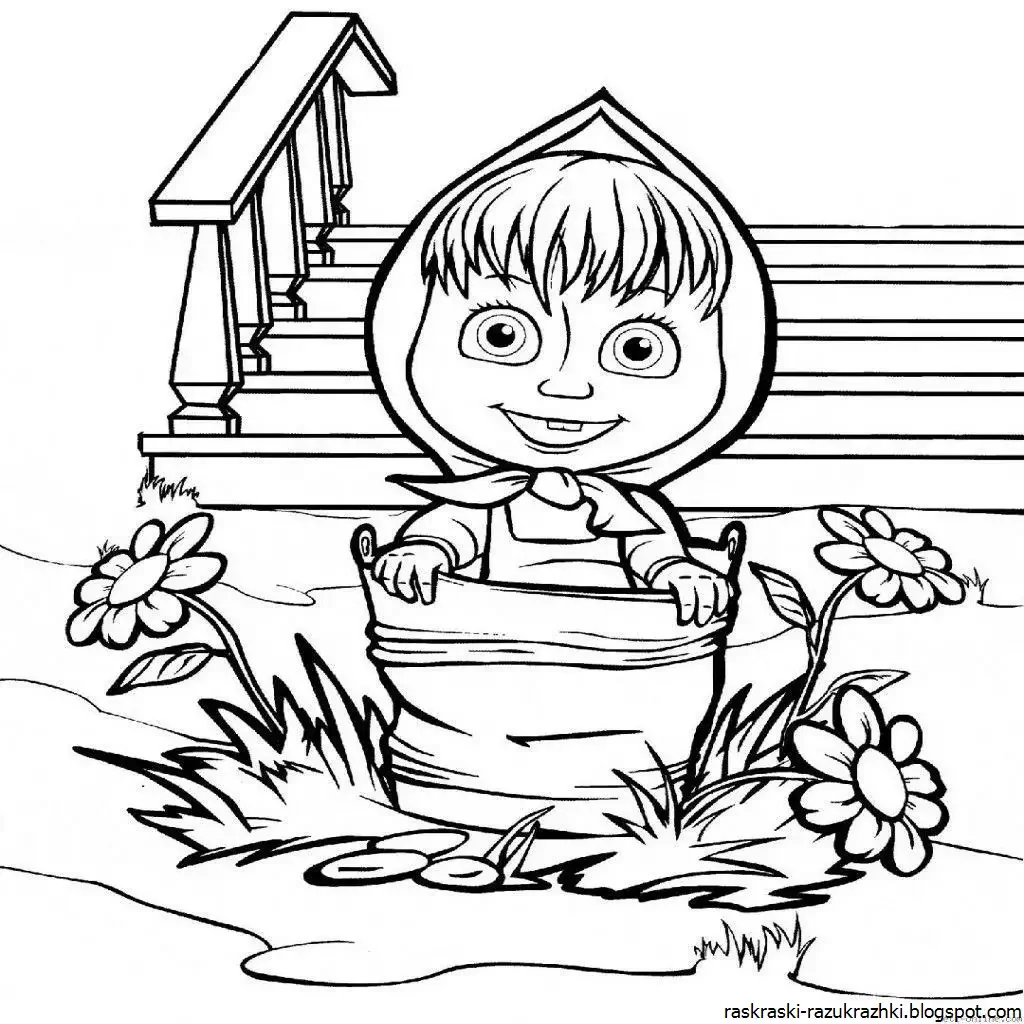 Маша и медведь раскраска а4