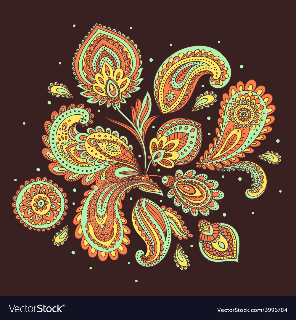 Индийский растительный орнамент