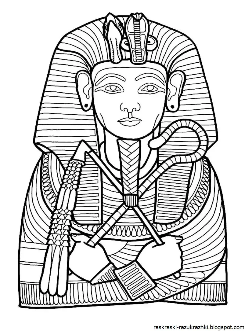 Египетский фараон Тутанхамон раскраска