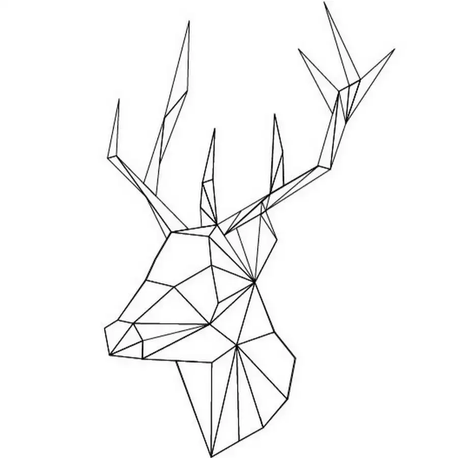 Рисунок оленя для срисовки