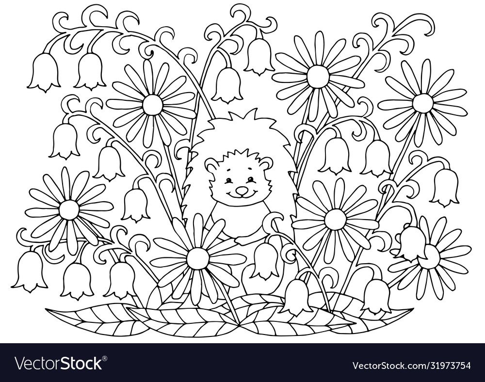 Раскраска цветочное поле