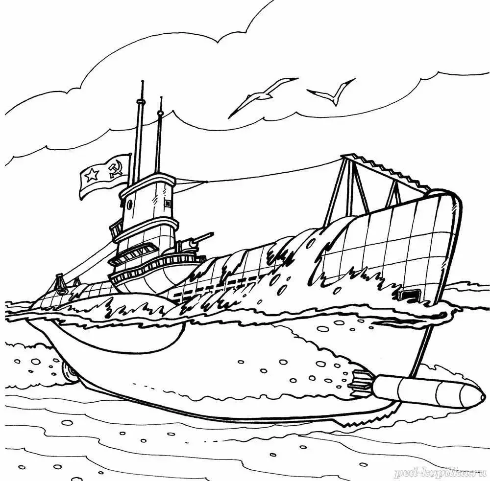 Раскраска линкор Марат