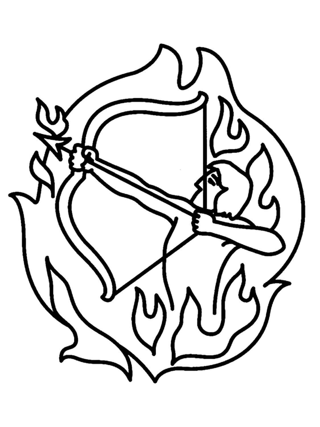 Закладка Стрелец раскраска