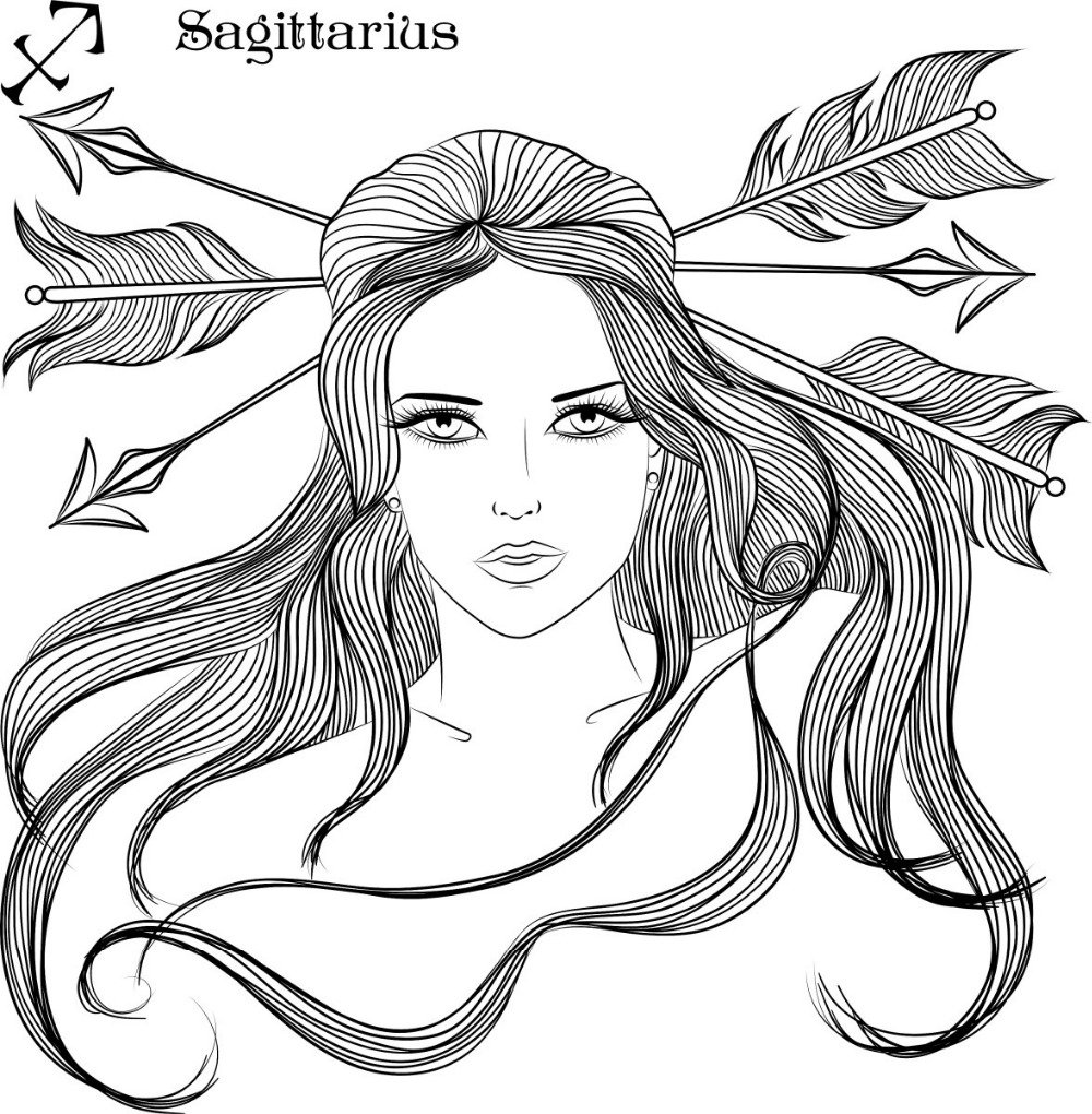 Раскраска Стрелец знак зодиака