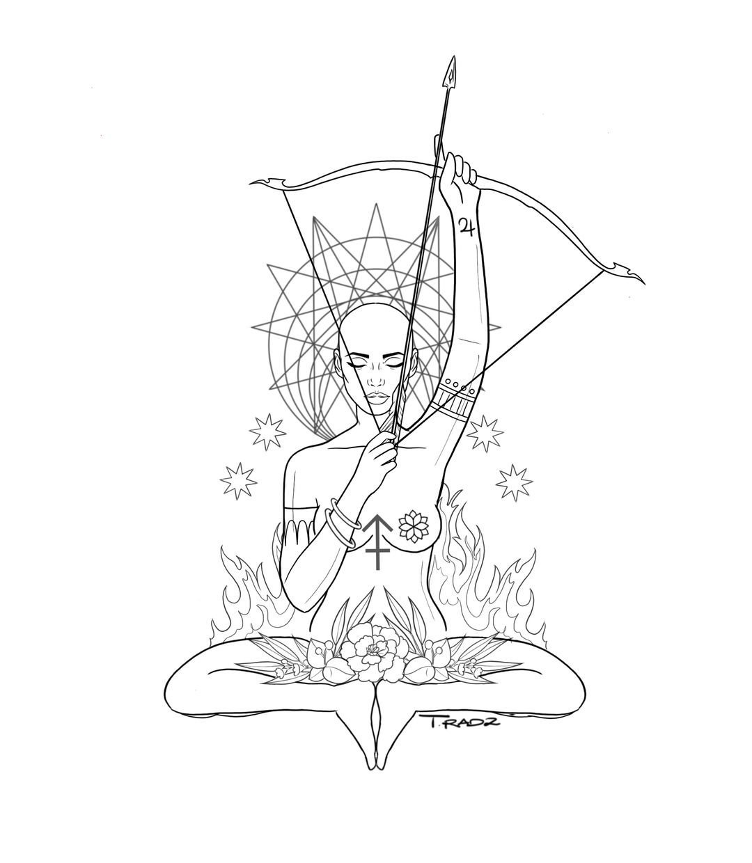 Стрелец тату эскиз