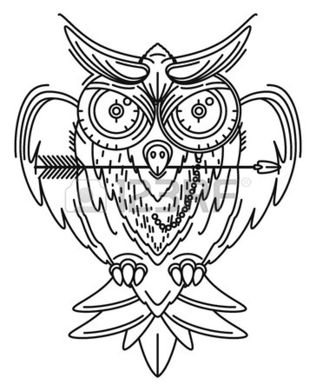 Сова Букля из Гарри Поттера раскраска