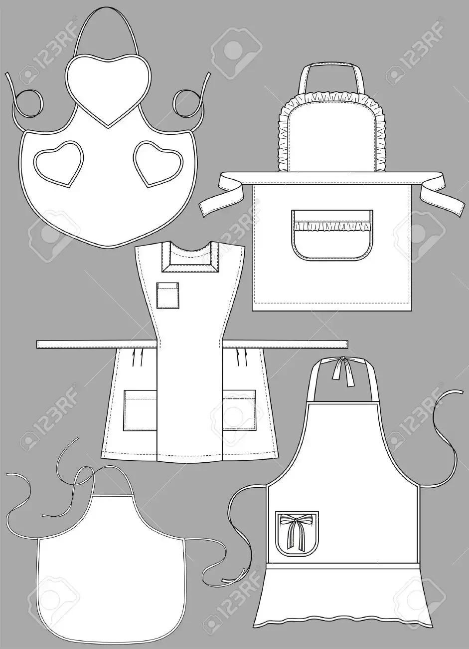 Эскиз фартука в цвете