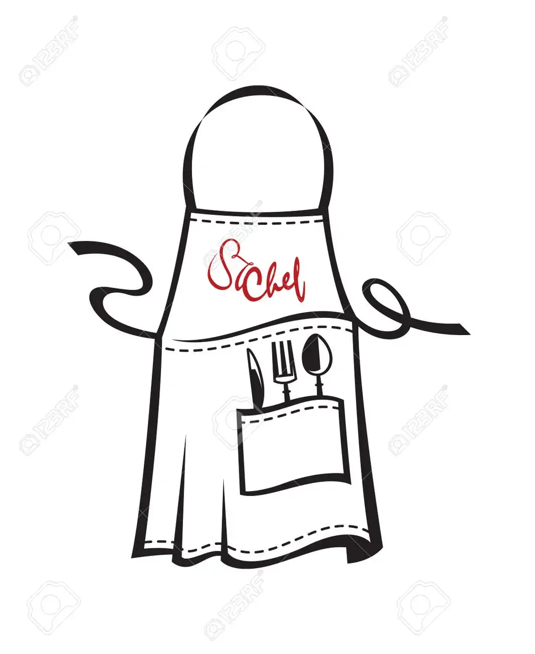 Фартук оранжевый с карманом