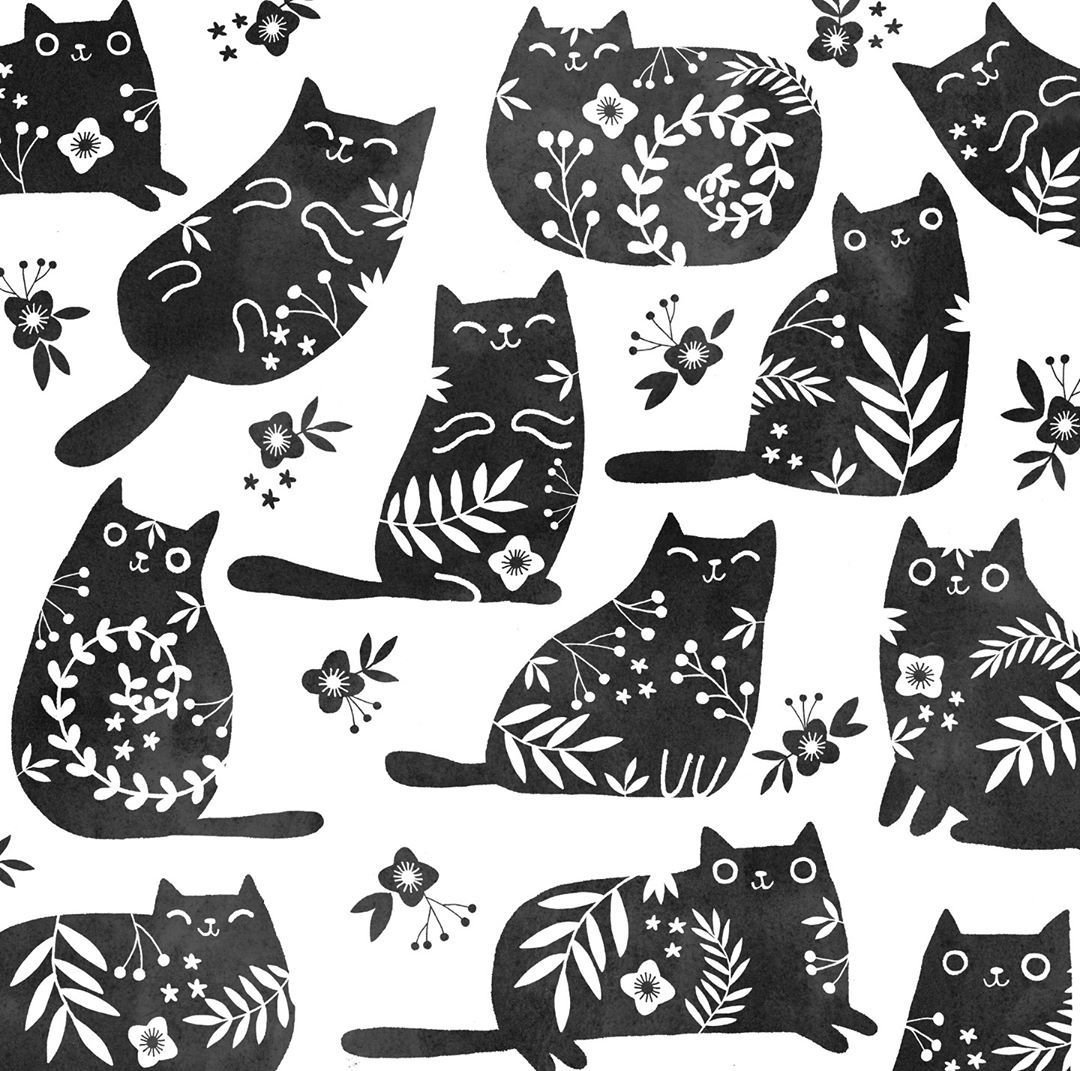 Кошки влюбленные силуэт