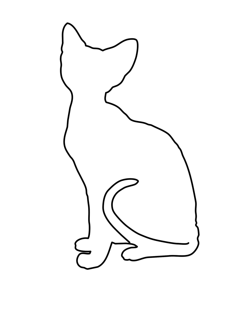 Трафарет кошки для рисования