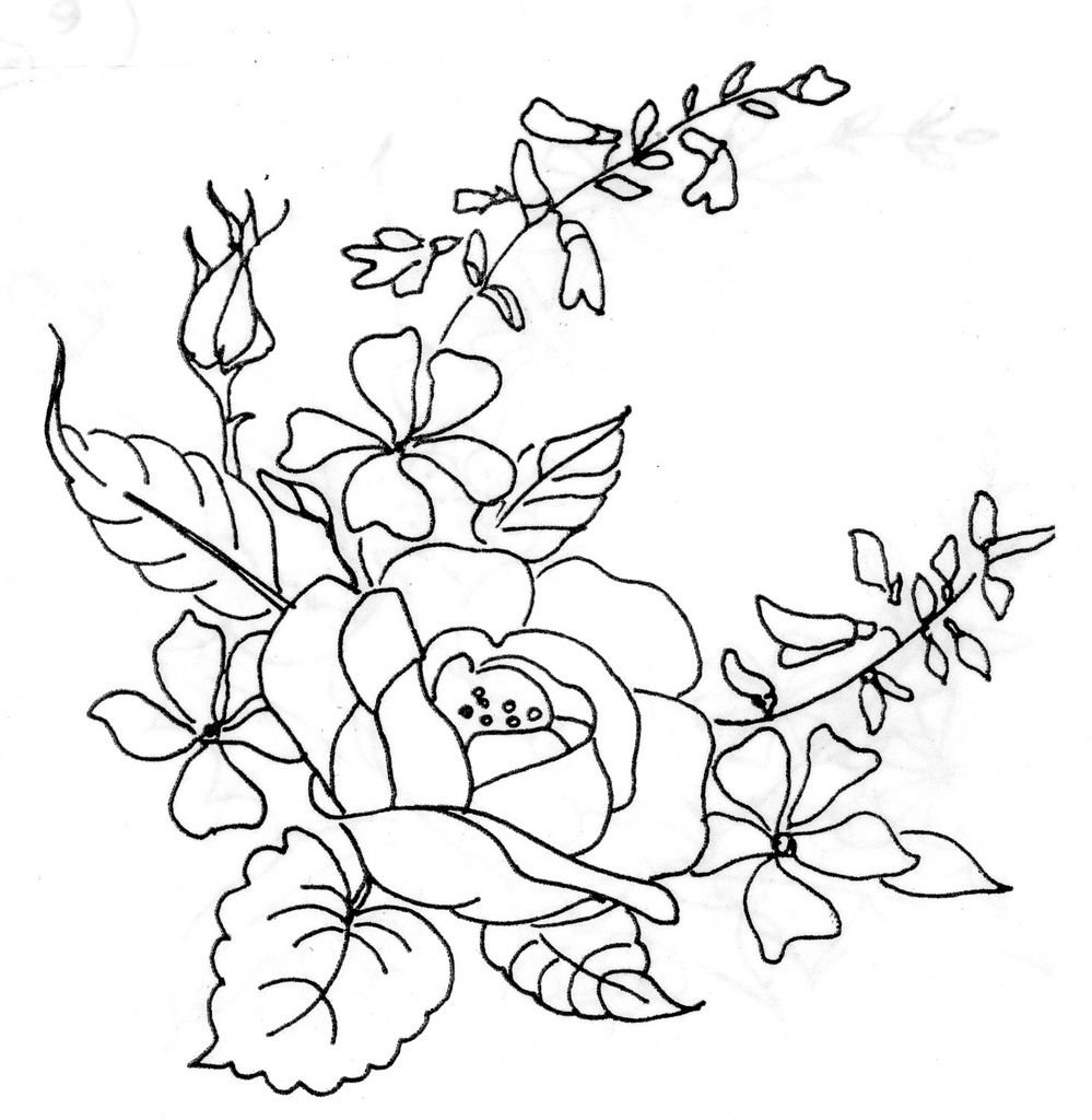 Эскизы цветов для вышивки